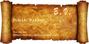 Bobik Viktor névjegykártya